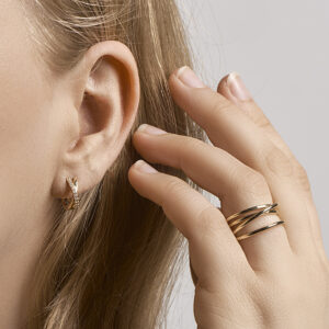 Oorknop hartje diamant 0.01ct h si per stuk